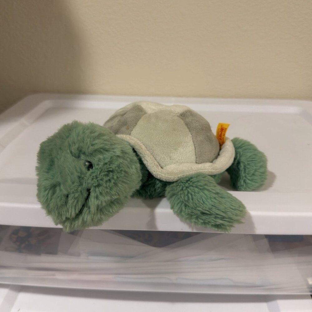 Steiff Stuffed Plush Tuggy Turtle, Soft Cuddly Friend Germany EUC